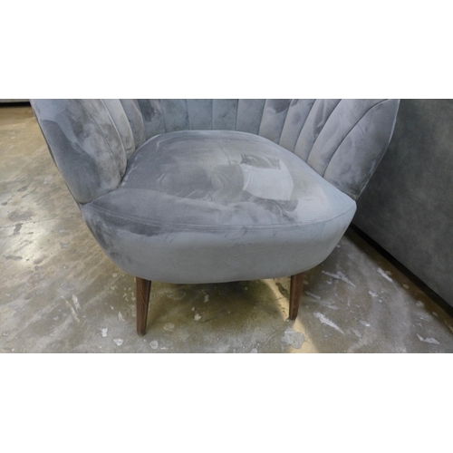 1484 - An ash velvet shell back side chair