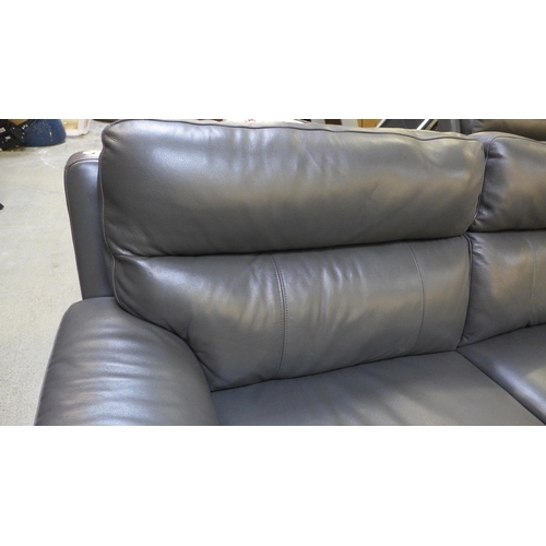 1550 - Grace Grey Leather 2.5 Seater power Recliner, Original RRP  £991.66 + VAT (4155-20) *This lot is sub... 