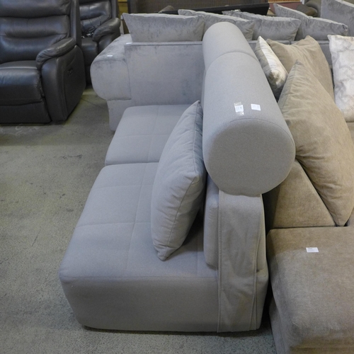 1557 - Two sectional grey upholstered chairs