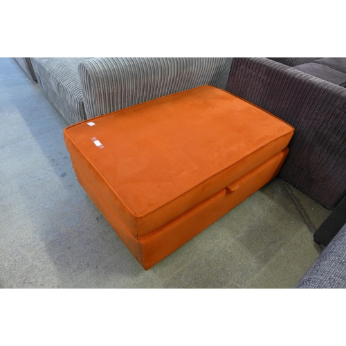 1571 - An orange upholstered footstool - damaged