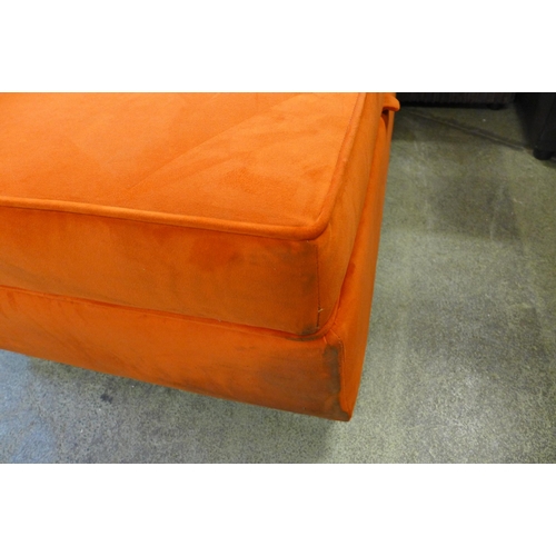 1571 - An orange upholstered footstool - damaged