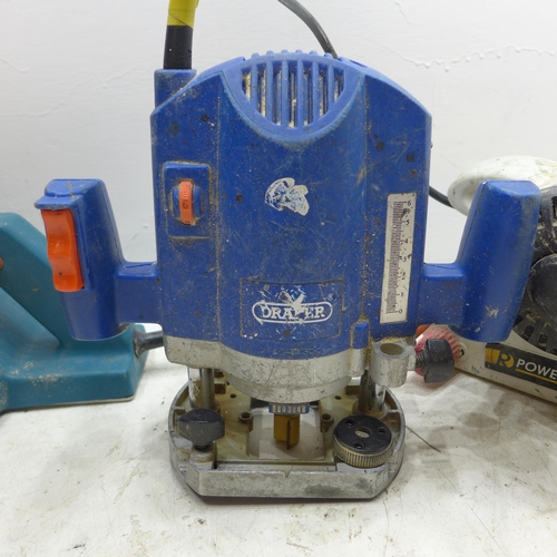 2026 - Draper Plunge Router - failed electrical safety test due to damaged cable - sold as scrap only - R P... 