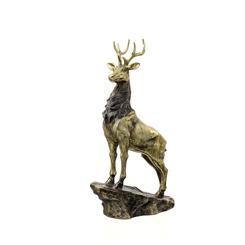 1343 - A large gold standing stag, H 17cms (2230724)   #