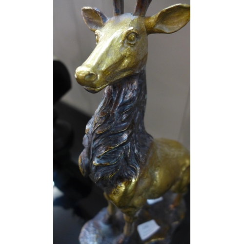 1343 - A large gold standing stag, H 17cms (2230724)   #