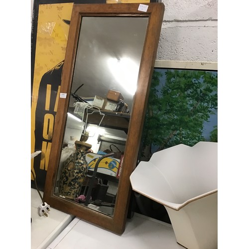 2283 - Oak framed 66 x 30cm mirror