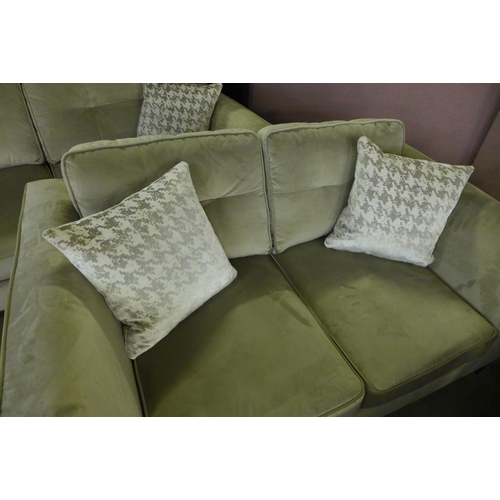 1997 - A mink velvet three seater and two seater sofas