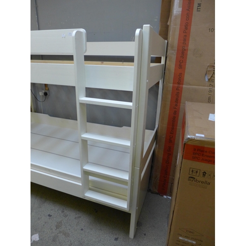 1998 - A white painted wooden bunk bed with pull out drawer * this lot is subject to VAT