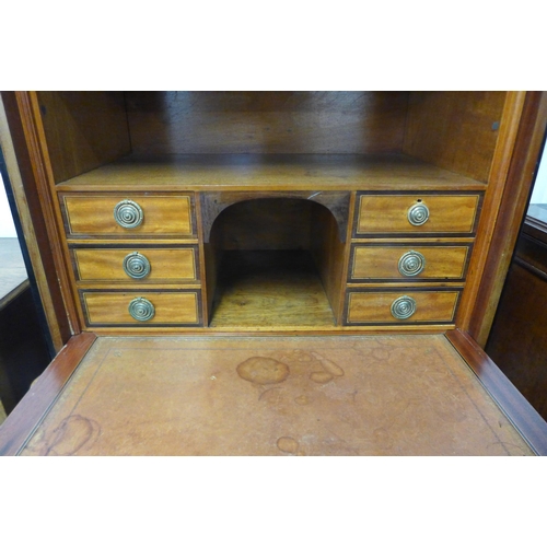 599 - A French painted mahogany escritoire