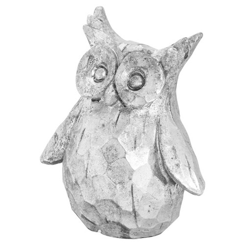 1332 - An Olive silver ceramic owl, H19cm (2171410)   #