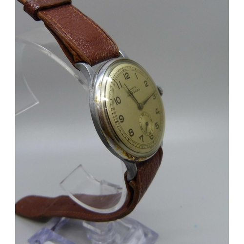 1034 - A Reda Ancre 15 Rubis military style wristwatch