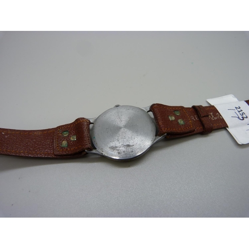1034 - A Reda Ancre 15 Rubis military style wristwatch