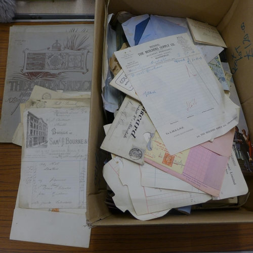 1257 - Paper ephemera; assorted paper ephemera from the 1800's onwards