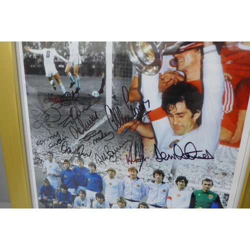 614 - A signed Aston Villa European Cup Winners photo with eleven autographs, framed