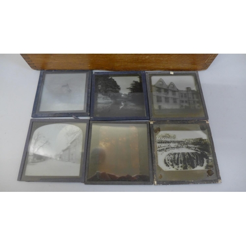 685 - A collection of Victorian magic lantern slides; Landmarks and Family Life