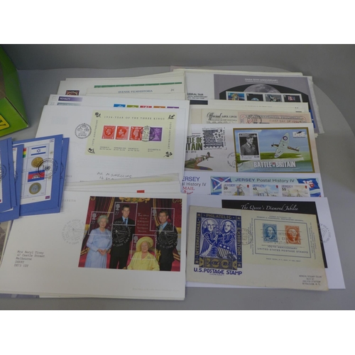 711 - Stamps; miniature sheets on first day covers