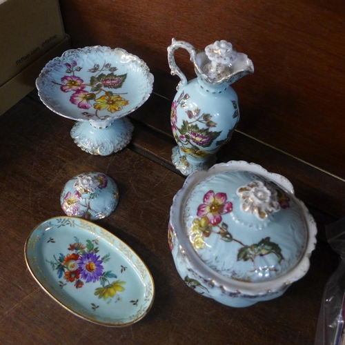 720 - A French Missner Limoges porcelain dressing table set