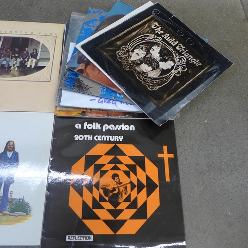 736 - Twelve Acid Folk records including The Association, America, A.J. Webber, Amazing Rhythm Aces, Auld ... 