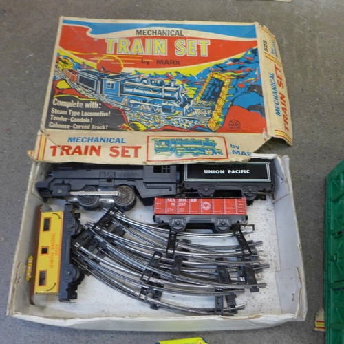 738 - Die-cast model vehicles and a train set