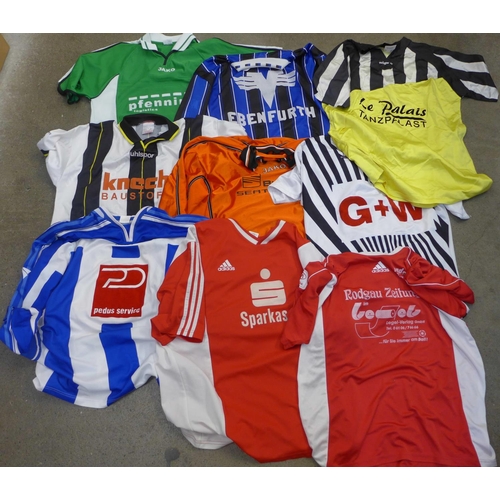 743 - Nine vintage football shirts