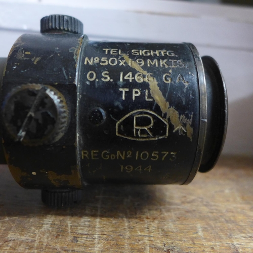 797 - 1944 Military gun sight TEL SightG. No. 50 x 19 Mk15 OS 14666 TPL