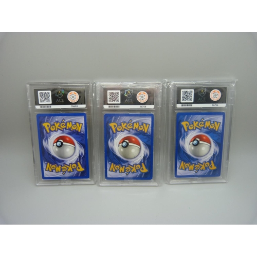 840 - 2000 Ace graded Pokemon cards including 1st edition Vermilion City Gym, 1st edition Sabrina's Gaze a... 