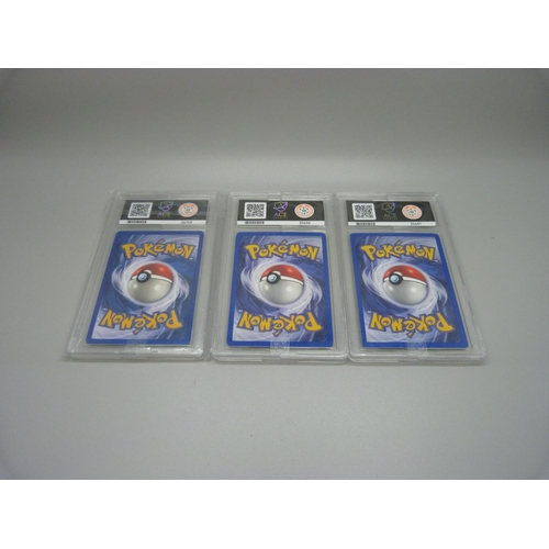 842 - 2000 Ace graded Pokemon cards including 1st edition Trash Exchange, Plus Ekans and Drowzee