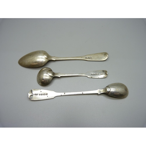 892 - Three silver spoons, 60g