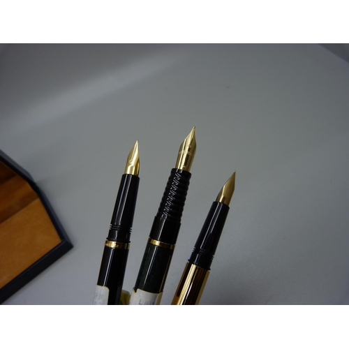 940 - Three Waterman fountain pens, boxed