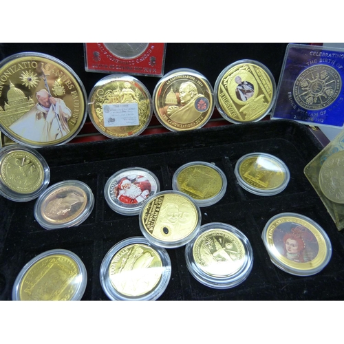 957 - A collection of commemorative coins including Royalty related, historical and animals