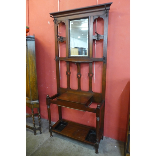 100 - An Edward VII mahogany hallstand