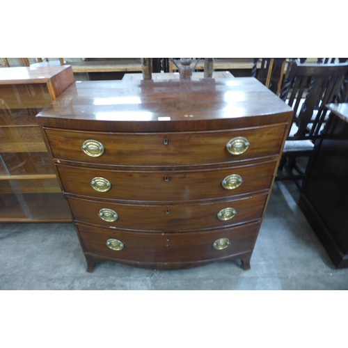 115 - A George III mahogany bow front chest of drawers