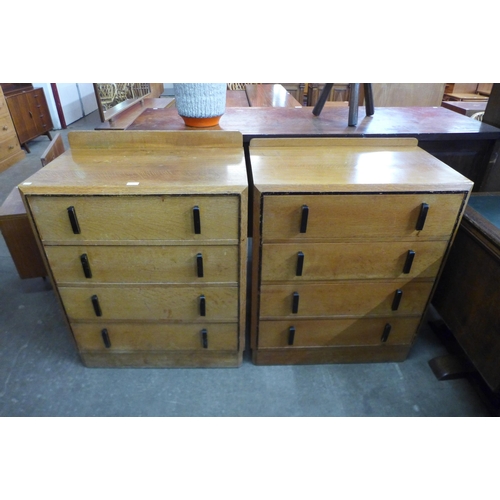 127 - A pair of Art Deco oak chests of drawers