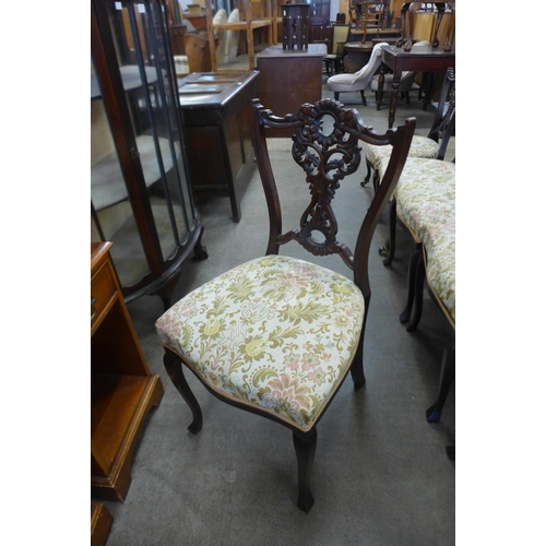 146 - A set of six Edward VII mahogany salon chairs