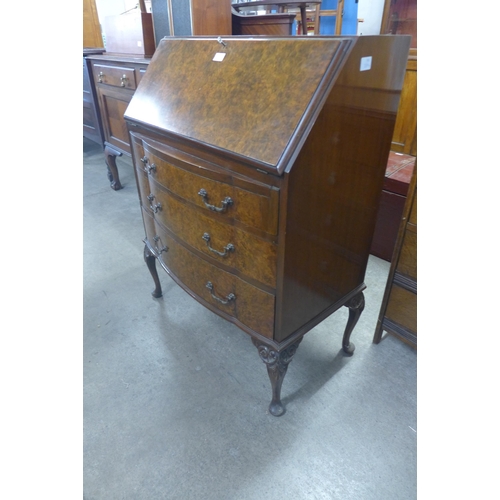 216 - A George I style burr walnut bureau