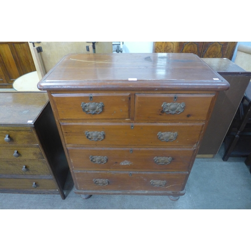 218 - A Victorian stained pine chest of drawers