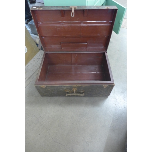 245 - A painted metal military trunk