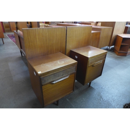 45 - A White & Newton teak dressing table and matching bedside cabinets