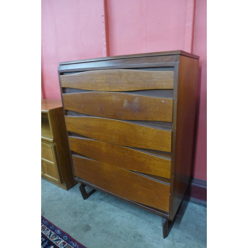 5 - A White & Newton teak chest of drawers