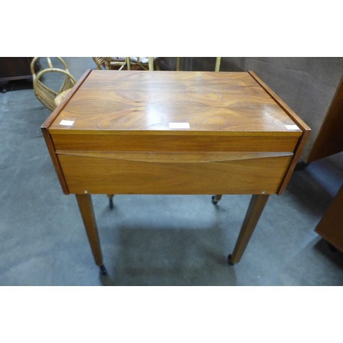 57 - An East German walnut sewing box