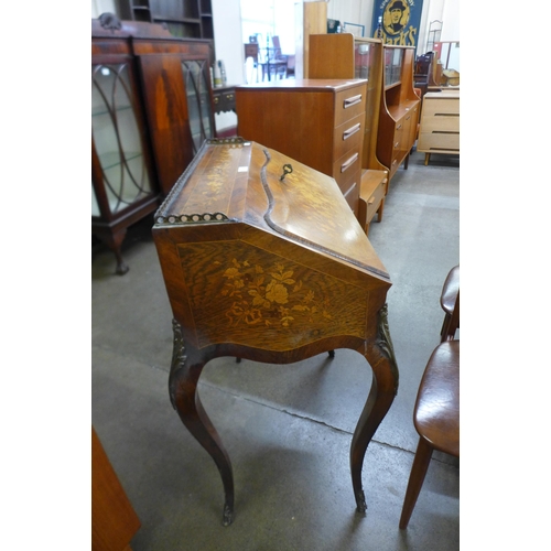 82 - A 19th Century French marquetry inlaid rosewood and gilt metal mounted bureau de dame