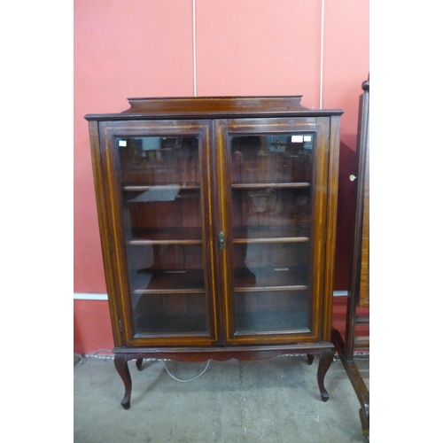 96 - An Edward VII inlaid mahogany bookcase