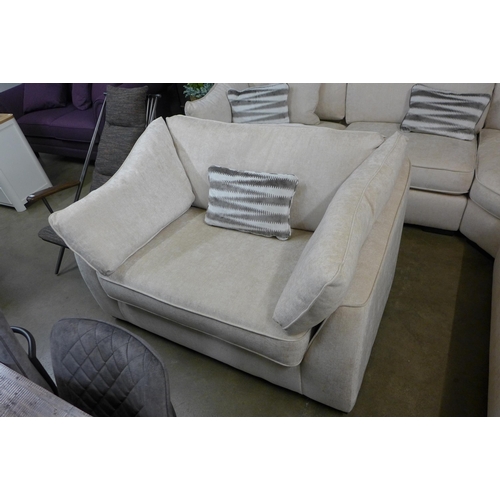 1383 - A Barker & Stonehouse off white velvet love seat - RRP £1299