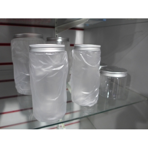 3006 - 6 Mixed Sized Plastic storage jars