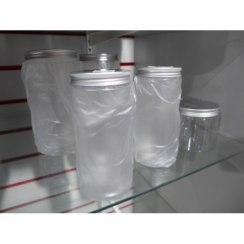 3006 - 6 Mixed Sized Plastic storage jars