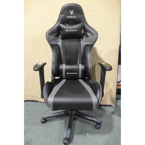 3026 - Oversteel Ultimet gaming chair, black and grey - original RRP £200