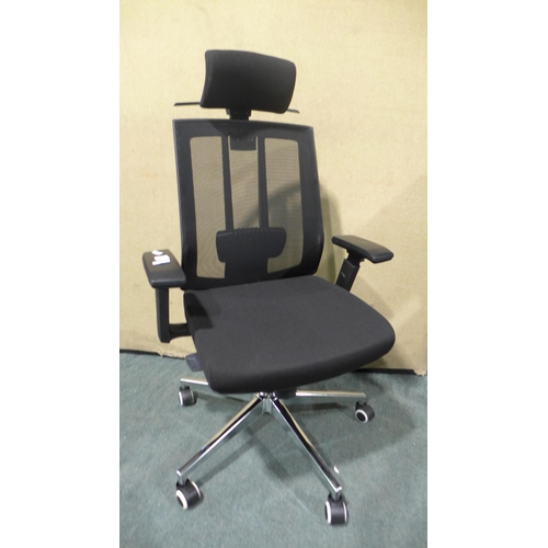 3026A - Ticova Ergonomic black office chair with hanger - original RRP £219