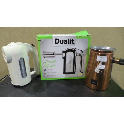 3056 - Hotel Chocolat Velvetiser and Dualit Hand Mixer Canvas - white(278-280,297)  * This lot is subject t... 