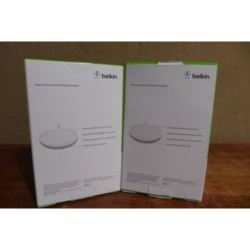 3091 - 2x Belkin Wireless Charging pads 10w (278-429)  * This lot is subject to vat