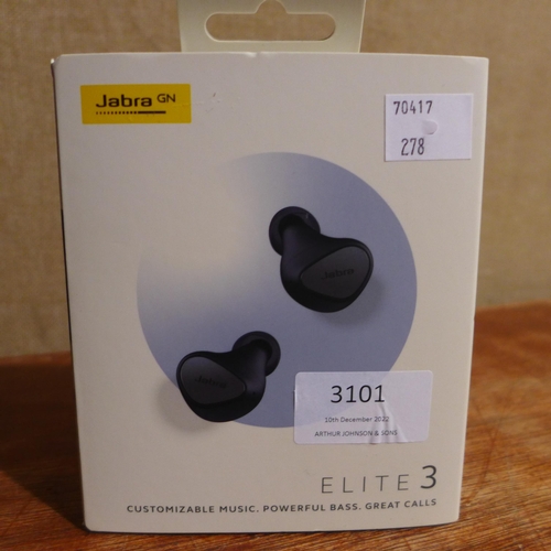 3101 - Jabra Wireless Earbuds  - Elite 3(278-337)  * This lot is subject to vat