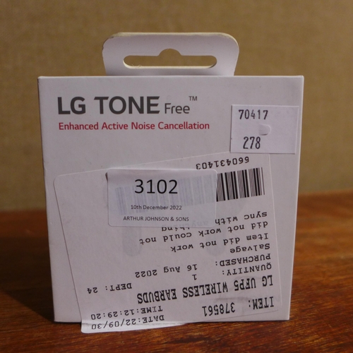 3102 - LG Ufp5 Wireless Earbuds - TONE-UFP5  (278-335)  * This lot is subject to vat